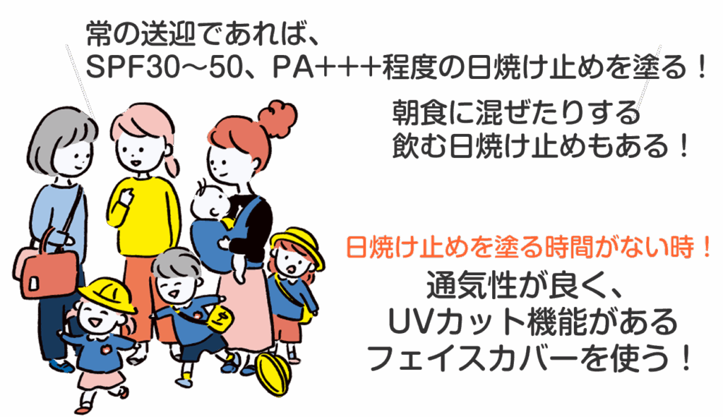 保育園送迎の日焼け対策！ママたちの必須アイテム