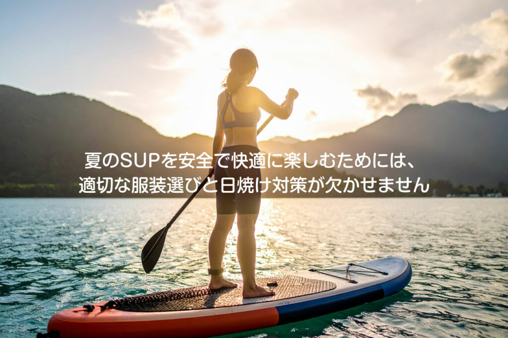 夏のSUPを安全で快適に楽しむためには、適切な服装選びと日焼け対策が欠かせません