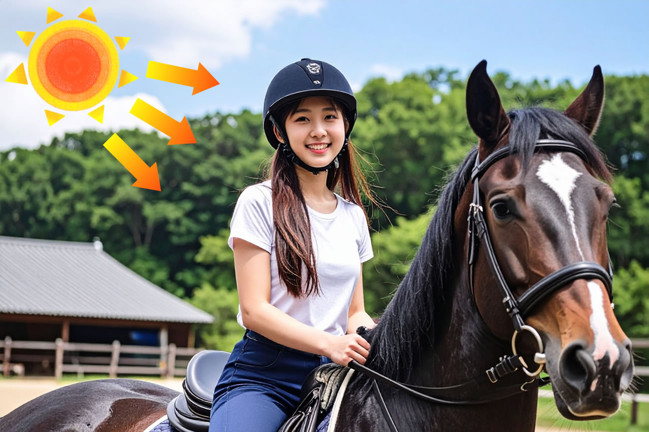 風を感じる乗馬日和。でも“首元焼け”には要注意！vol.100