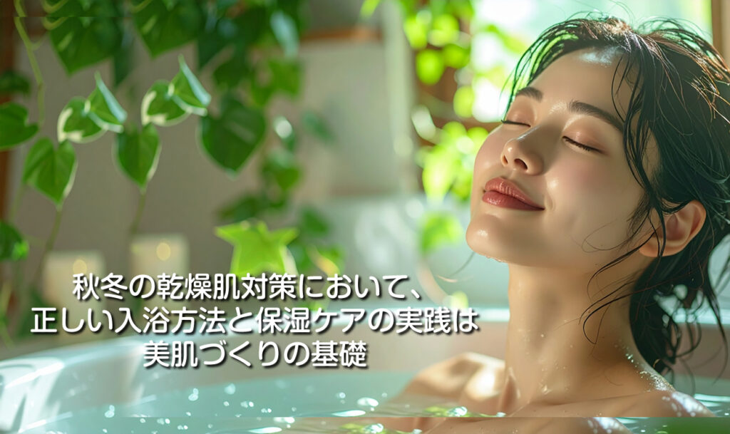 秋冬の乾燥肌対策において、正しい入浴方法と保湿ケアの実践は美肌づくりの基礎